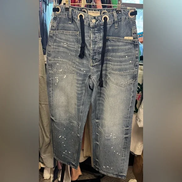 NWT Free People We The Free Moxie Pull-On Barrel Jeans Timeless Blue 27, 29, 30 - Picture 12 of 17
